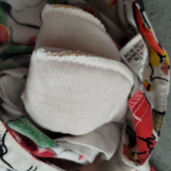 Lauren Brooke Crew Neck floral Hawaiian shoulderpads button shoulders blouse - Picture 14 of 16